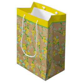 Zitronen-Muster Geschenktüte mittelgroß