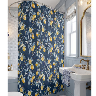 Zitronen-Muster im französischen Landhausstil Duschvorhang
