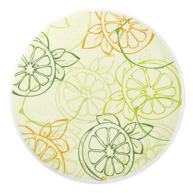 Zitronen-Muster Keramikknauf (Vorderseite)