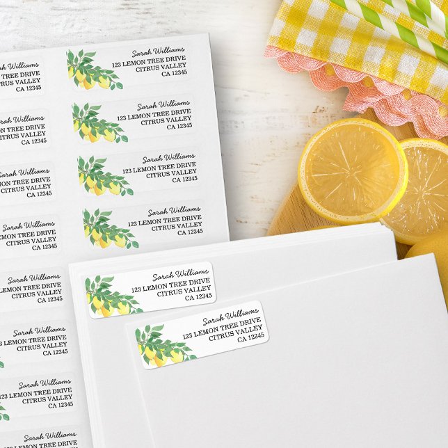 Zitronen Name und Rücksendeadresse (Return address labels from my Citrus Lemon Baby Shower Collection)