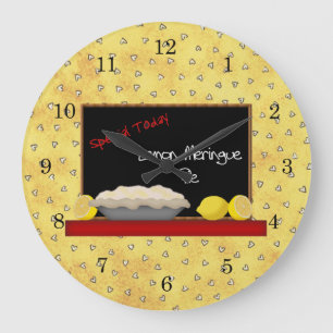 Zitronen-Pie-Diner-Wanduhr Große Wanduhr