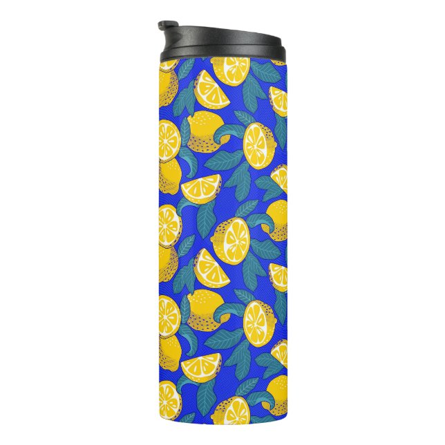 Zitronen Pop Art Thermosbecher (Nach rechts gedreht)