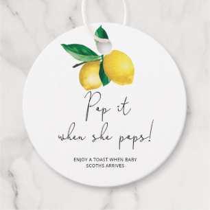 Zitronen - Pop, wenn sie Pop Baby Dusche Geschenkanhänger