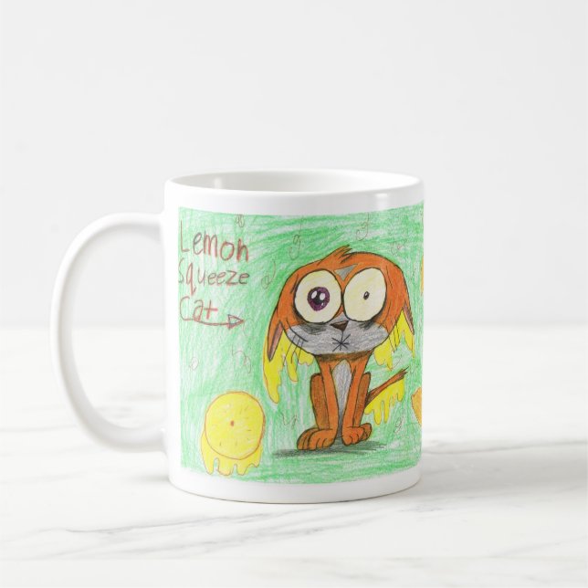 Zitronen-Pressungs-Katze Tasse (Links)