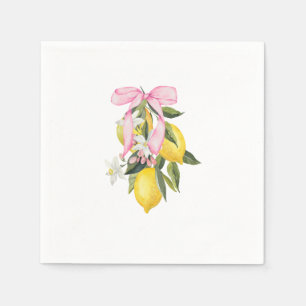 Zitronen-Rosa-Schleife La Dolce Vita Baby Shower Serviette