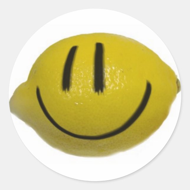 Zitronen Runder Aufkleber (Vorderseite)