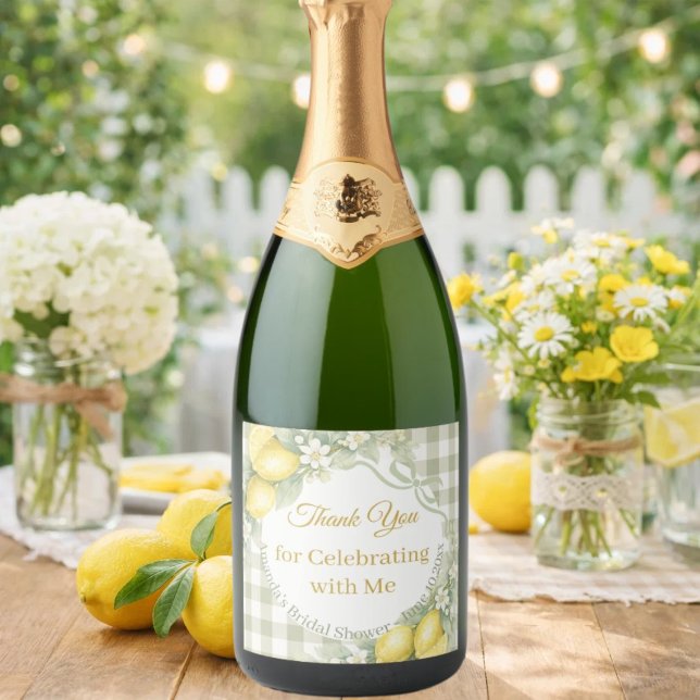 Zitronen Salbei Gingham Danke Brautparty (Von Creator hochgeladen)