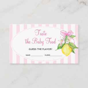 Zitronen Schmecken Das Babybrei-Spiel-Ticket Begleitkarte