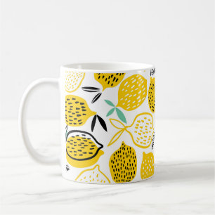Zitronen-Sommer-Design-Vintage-Illustration Kaffeetasse