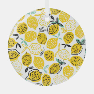 Zitronen-Sommer-Design Vintage-Illustration Ornament Aus Glas