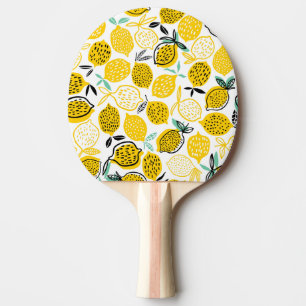 Zitronen-Sommer-Design-Vintage-Illustration Tischtennis Schläger