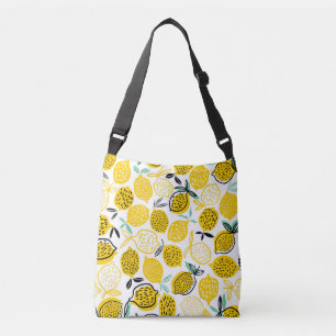Zitronen-Sommer-Design-Vintage-Illustration Tragetaschen Mit Langen Trägern