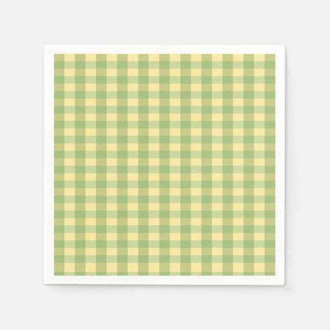 Zitronen-Sommer-Gingham-Karo-Papier-Serviette Serviette (Vorderseite)