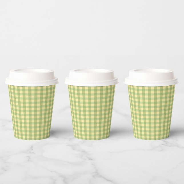 Zitronen-Sommer-Gingham-Muster-Papierbecher Pappbecher (Multi)