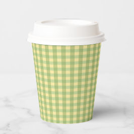 Zitronen-Sommer-Gingham-Muster-Papierbecher Pappbecher
