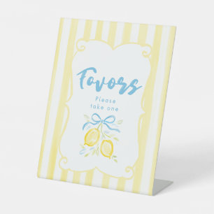 Zitronen-Thema-Junge-Baby-Shower-Mitgebsel Sockelschild