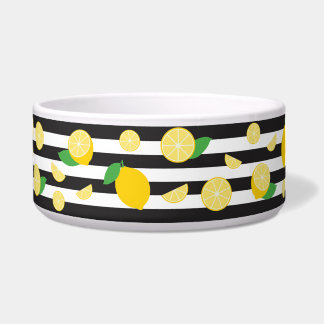 Zitronen-themenorientierter Streifen Napf