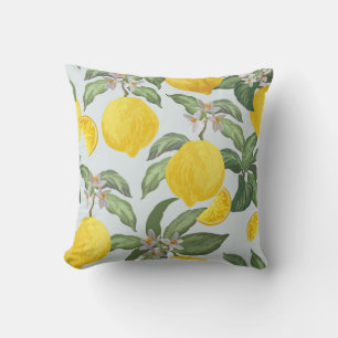 Zitronen-Tropenfrucht-Vintage-Muster Kissen