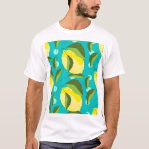 Zitronen Tupfen: Blauer Hintergrund. T-Shirt