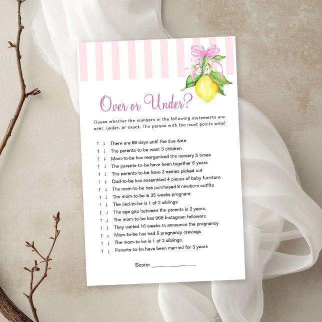 Zitronen Über oder Unter Babyshower-Spiel (Von Creator hochgeladen)