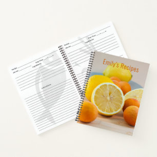 Zitronen und Aprikosen Obst Essen Fotografie Rezep Notizbuch