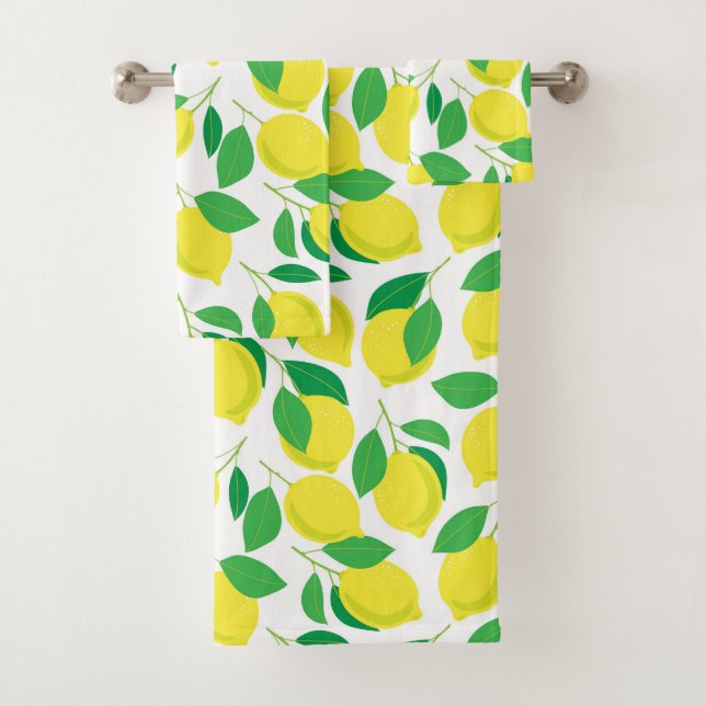 Zitronen und Blätter Badhandtuch Set (Insitu)