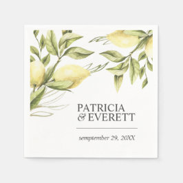 Zitronen und Blätter Boho schicke personalisierte  Serviette