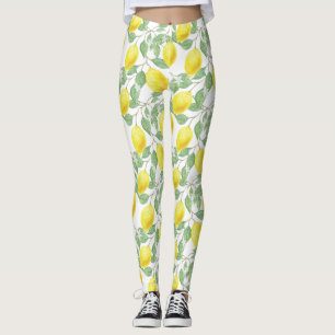 Zitronen und Blätter Design Leggings