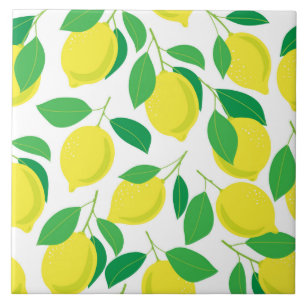 Zitronen und Blätter Fliese