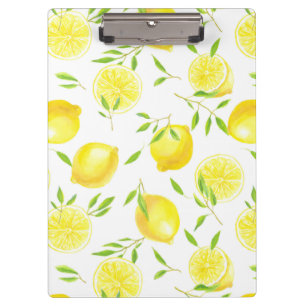 Zitronen und Blätter Klemmbrett