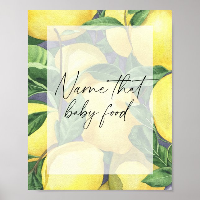 Zitronen und Blätter - nennen Sie das Babynahrung Poster (Vorne)