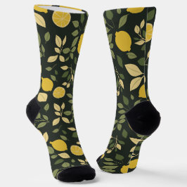 Zitronen und Blätter Socken