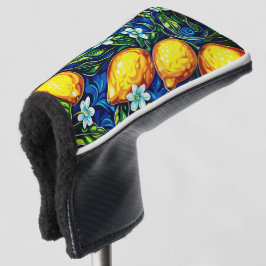 Zitronen- und Blaue Majolika-Druck-Putter-Abdeckun Golf Headcover