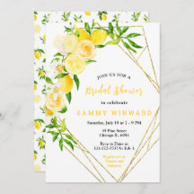 Zitronen und Blume mit Brautparty aus Foliage