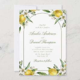 Zitronen- und Blumeneinladung zur Hochzeit mit Rah Einladung