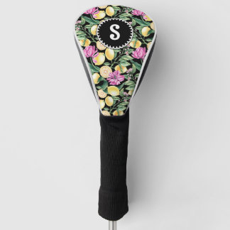 Zitronen und Blütenmuster | Citrus Monogram Golf Headcover