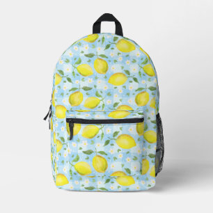 Zitronen und Daisies Blue Kariert Bedruckter Rucksack