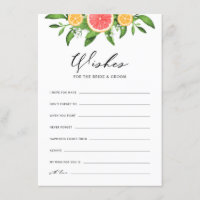 Zitronen und Grapefruitwünsche für Braut und Bräut