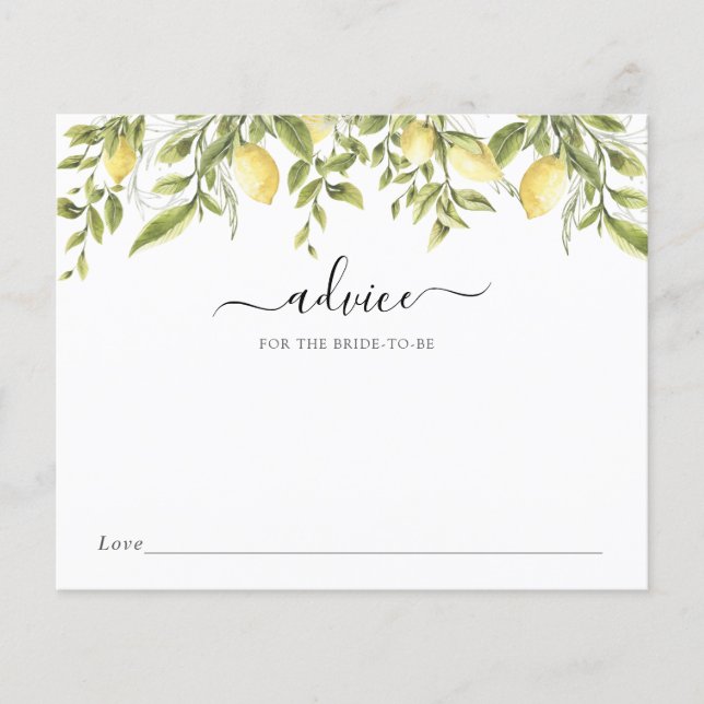 Zitronen und Grünberatung für die Braut (Vorderseite)