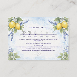 Zitronen- und Lavendel-Aquarell-Hochzeit Begleitkarte