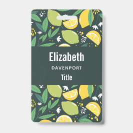 Zitronen und Limes Fruchtmuster in Grün und Gelb Ausweis