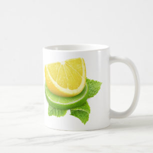 Zitronen und Limone Scheiben Tasse
