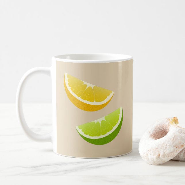 Zitronen- und Limonen-Zitrus-Kaffeetasse als Gesch Kaffeetasse (Mit Donut)