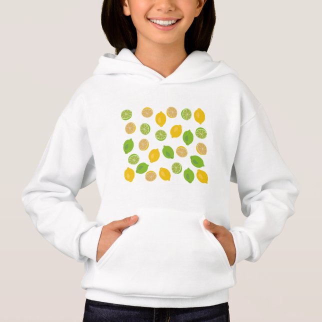 Zitronen und Limones Muster Hoodie (Vorderseite)