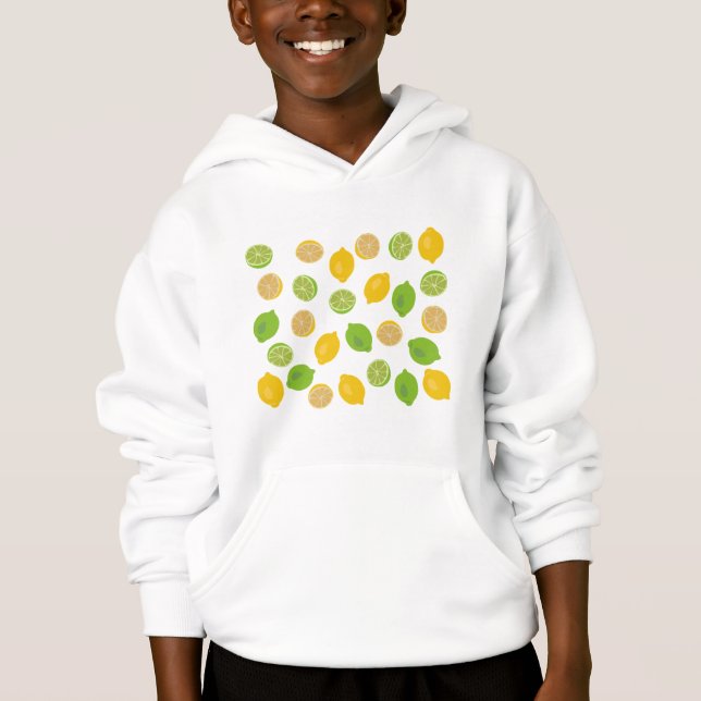 Zitronen und Limones Muster Hoodie (Vorderseite)