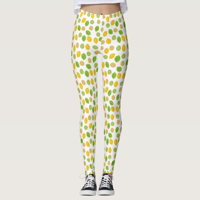 Zitronen und Limones Muster Leggings (Vorderseite)