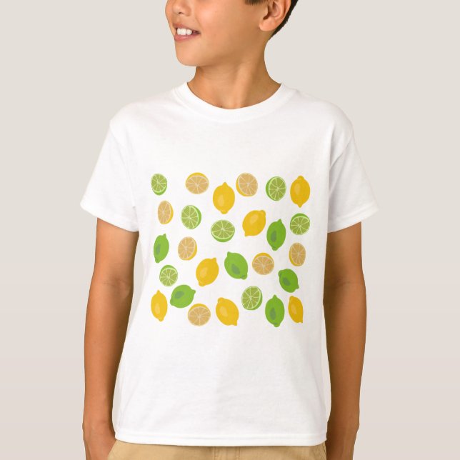 Zitronen und Limones Muster T-Shirt (Vorderseite)
