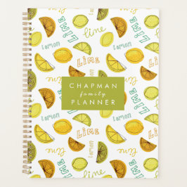 Zitronen- und Limones Zitrusfruchtmuster Planer