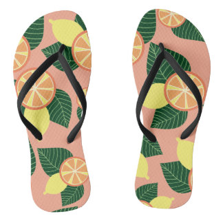 Zitronen und Orangen Flip Flops