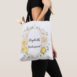Zitronen und Rose Personalisierte Bridesmaid Toag